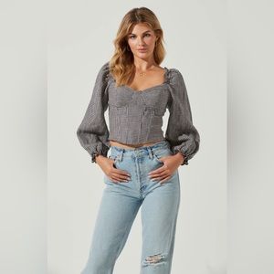ASTR the Label Cardiff Gingham Top